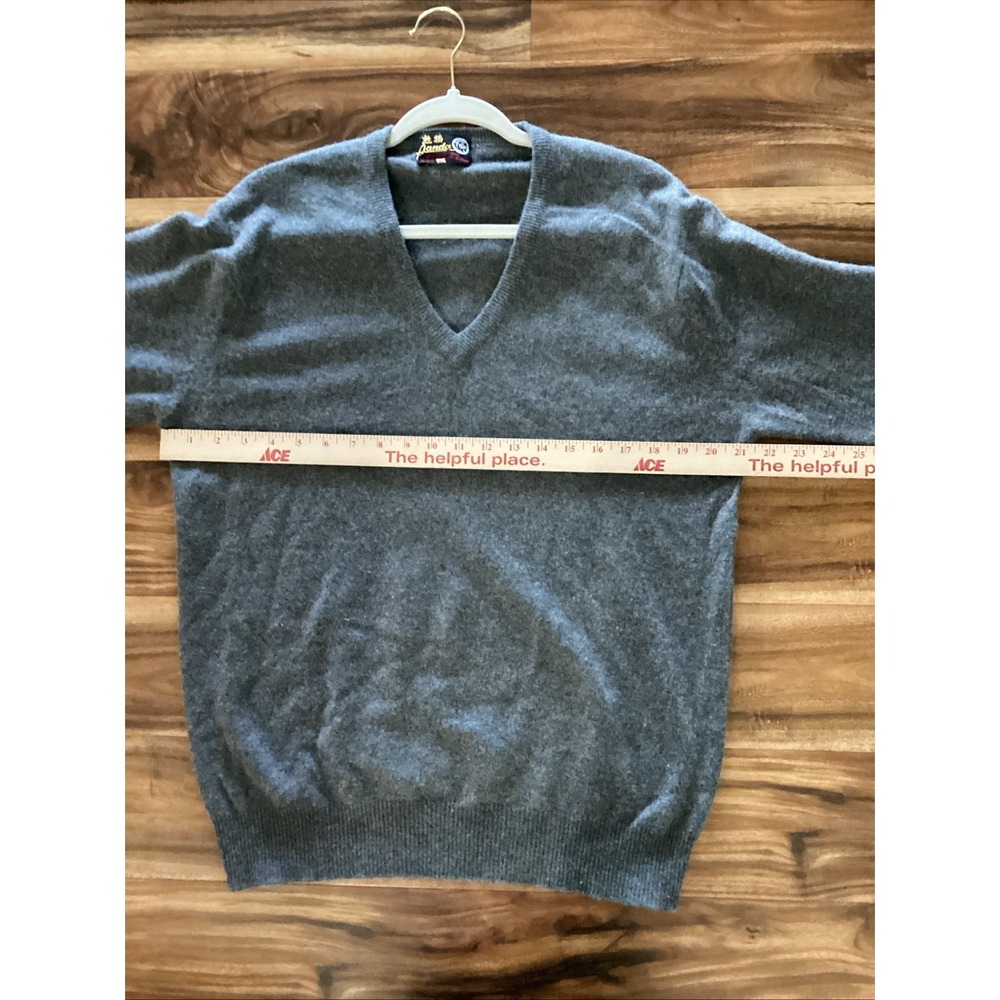 VTG Panda 100% Cashmere Sweater Size 42 Gray 70s 80s Fast Shipping - Picture 4 of 5